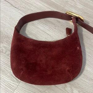 Madewell Suede Mini Bag in Burgundy